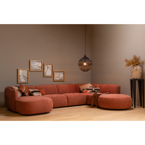 WOOOD bank rechts Polly - Polyester - Roze - 71x353x150/245