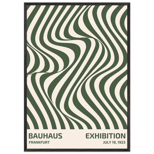 Artfulprints Poster met Lijst Bauhaus - Exhibition Frankfurt green   - 70x100 cm - Groen