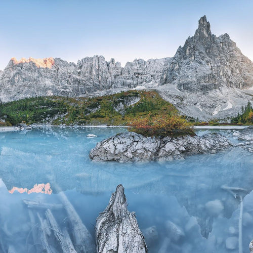 Sanders & Sanders fotobehang alpen landschap blauw en groen - 400 x 250 cm - 612482