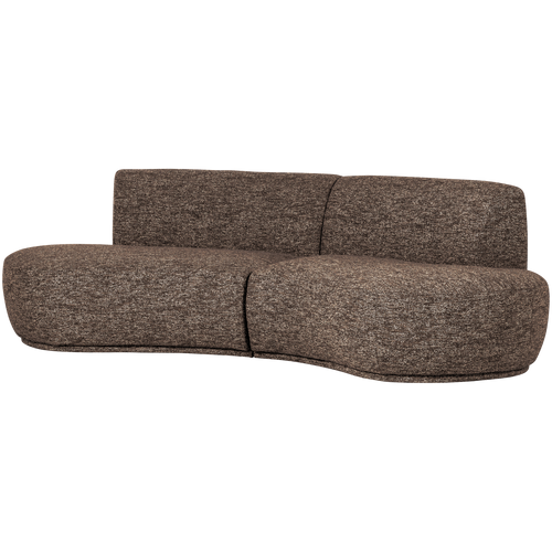 WOOOD half ronde bank 4-zits Batavier - Polyester - Bruin Melange - 74x254x122