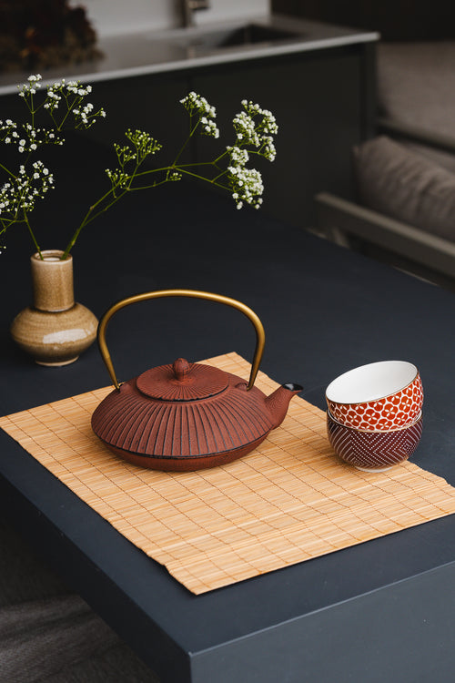 Bredemeijer - Theekom Pucheng, brique/petrol, s/4 - vtwonen shop