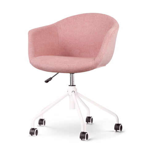 Nolon Nout-Otis Bureaustoel Zacht Roze - Armleuningen - Wit - vtwonen shop