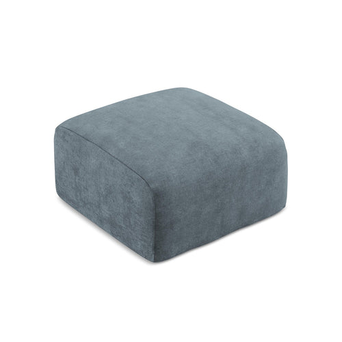 LaMiaSofa Poef Savona - chenille stof - jeans - 65x65x40