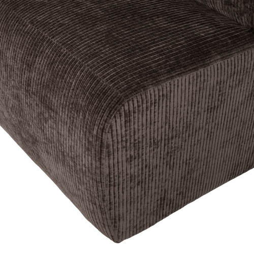 WOOOD eetbank 84 cm rugleuning Mojo Base - Rib - Bruin - 83x84x76