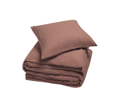 Yumeko dekbedovertrek gewassen linnen clay rose 140x220 + 1/60x70 - vtwonen shop