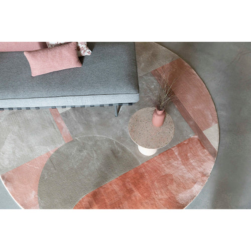 Zuiver Hilton Rond Vloerkleed '240 Grijs/Roze - vtwonen shop