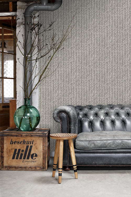 ESTAhome behang touw-motief donkergrijs - 53 cm x 10.05 m - 138248