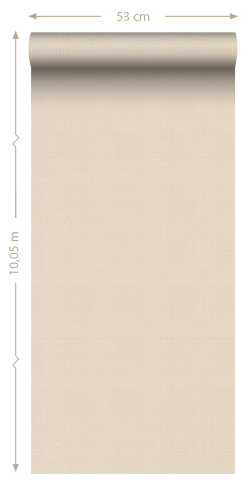 ESTAhome behang linnenstructuur zand beige - 53 cm x 10.05 m - 139545