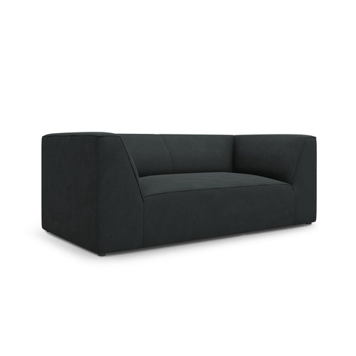 Cosmopolitan Design - Bank Siena 2-zits, ribfluwelen zwart - 92x174x69cm
