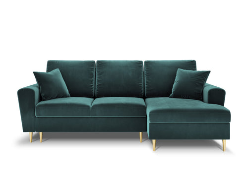 Cosmopolitan Design Converteerbare hoekbank rechts met opbergdoos Kyoto 4-zits, flueel, olie - 145x241x88cm