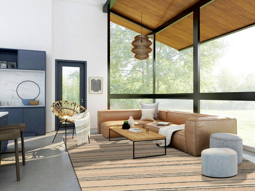 AFK Living vloerkleed Raj - handgemaakt - 60% handgekaarde wol, 30% jute, 10% katoen - 120 x 170 cm