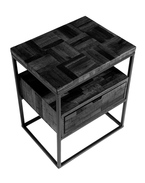 Duverger® nachtkastje Black Block - recycled teak - vtwonen shop