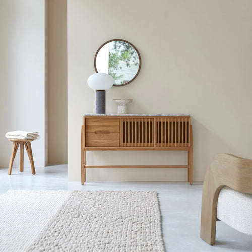 Tikamoon Consoletafel van massief teakhout en premium terrazzo - Naturel