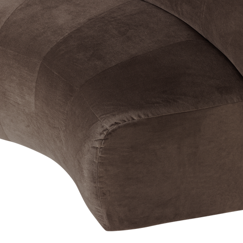 WOOOD eetbank halfronde hoek rug Mojo Base - Velvet - Bruin - 83x152x76