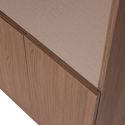 WOOOD smalle half open opbergkast Build - Walnoot Fineer - Bruin - 215x54x41