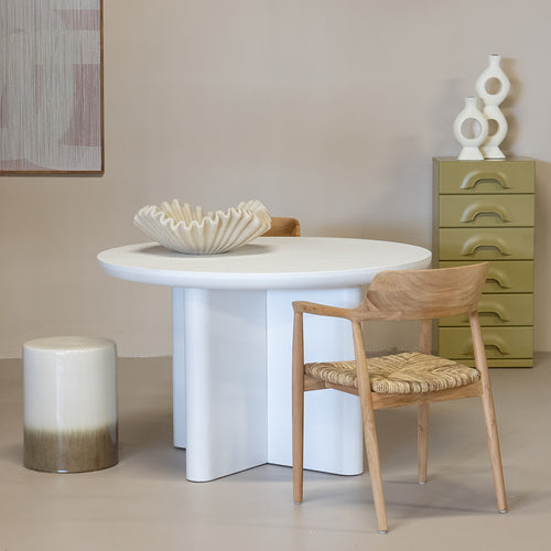 Giga Meubel Eettafel Miso - Rond Wit - Eco Composiet - 120cm