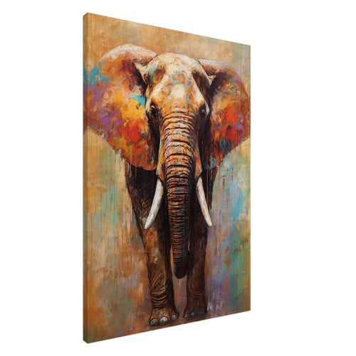 Artfulprints Canvas Artistic elephant canvas - 40x60 cm - Meerkleurig