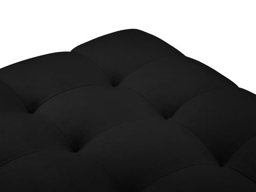 Cosmopolitan Design Bank Bali 2-zits, flueel, zwart - 62x133x40cm