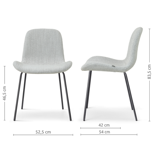 Nolon Nora-Fé eetkamerstoel grijs melange - zwart onderstel
