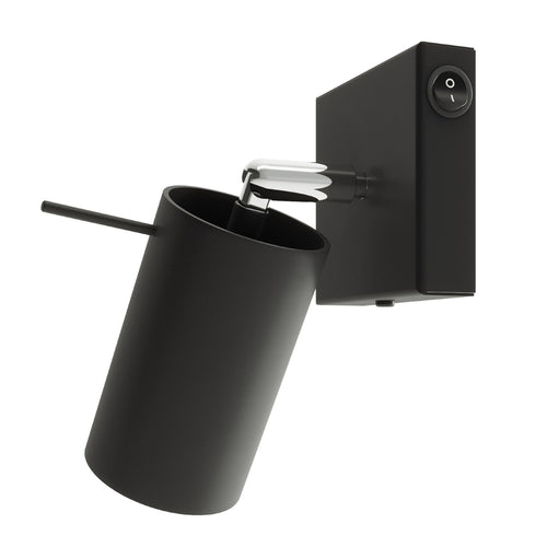 Sollux Lighting Wandlamp RING zwart een schakelaar - 8x8x16cm