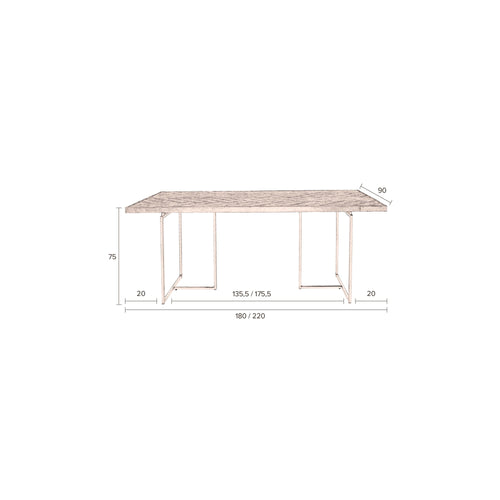 Dutchbone Class Eettafel Rond 180X90 cm Acaciahout Zwart - vtwonen shop