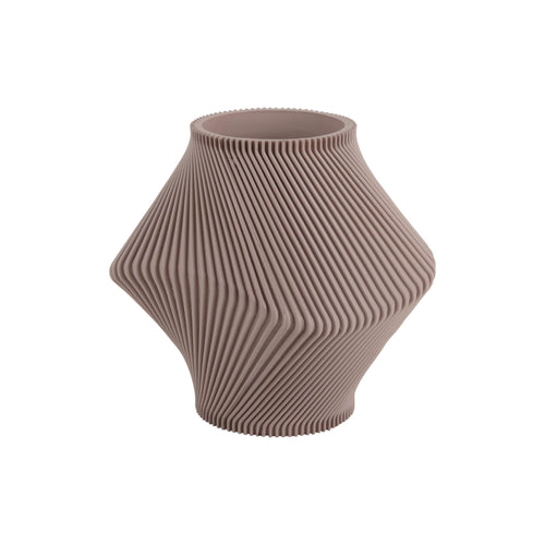 Present Time vaas Twisted Rib - grijs - Ø18cm - vtwonen shop