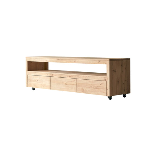 Tikamoon Massief eiken met knoesten tv-meubel 180 cm - Naturel