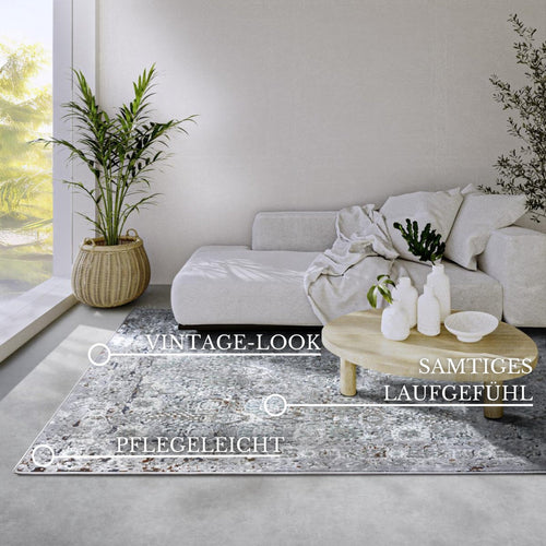 Villeroy & Boch 1809 Shortpile Rug Helen Light Grey Multicolor 190x280 cm