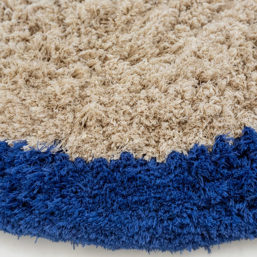 Interieur05 vloerkleed Pilo - hoogpolig - beige/blauw - Ø160 cm