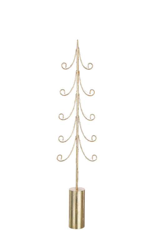 J-Line decoratie Boom Cilindervoet - ijzer - goud - large - LED lichtjes - vtwonen shop