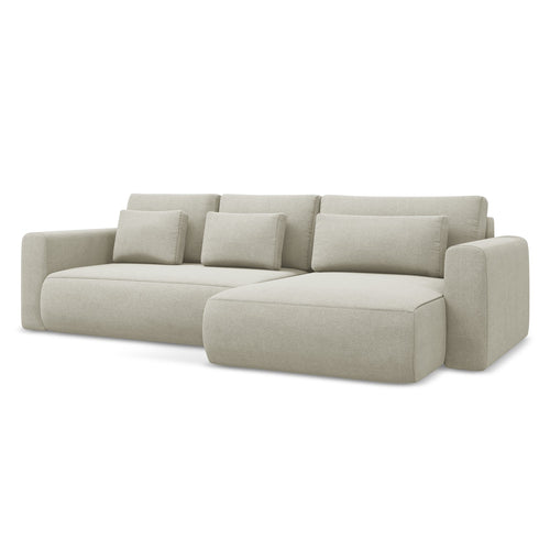 LaMiaSofa hoekbank rechts Perugia - textuurstof - lichtbeige - 278x149x82