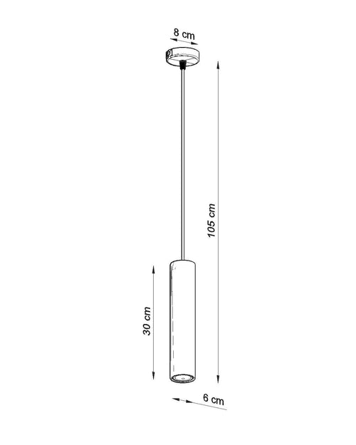 Sollux hanglamp Luvo - 1 lichts - 8  x 105   cm - grijs - vtwonen shop