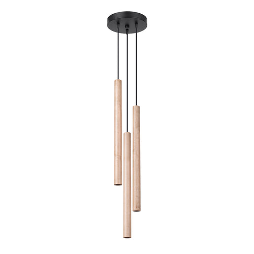 Sollux Lighting Hanglamp PASTELO 3P hout - 19,5x19,5x115cm