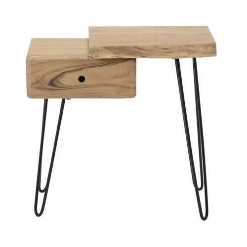 Giga Meubel Nachtkastje Edge Rechts - Naturel Hout - 60x32x59cm