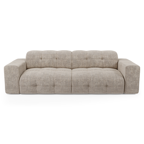 Sia Home - Rechte bank MAEL - Fluweel met reliëf - Beige - 230cm - vtwonen shop