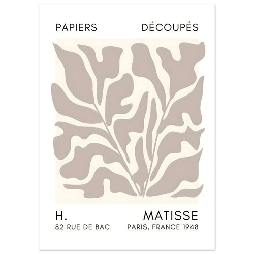 Artfulprints  Matisse – Seabed shapes grey   poster 50x70 cm - vtwonen shop