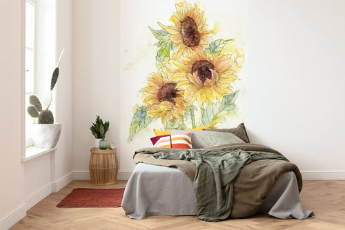 Komar fotobehang zonnebloem geel en groen - 200 x 250 cm - 611616 - vtwonen shop
