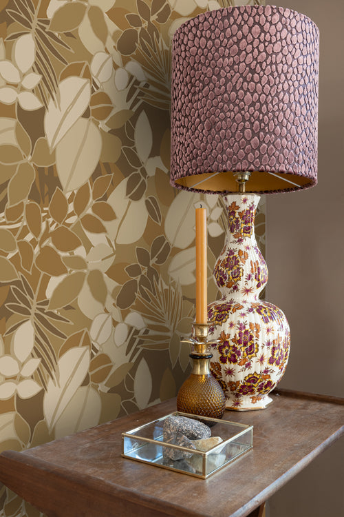 ESTAhome behang bladeren bruin en beige - 50 x 900 cm - 139849 - vtwonen shop