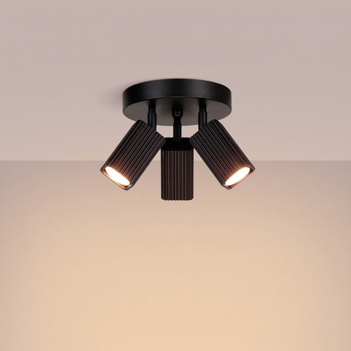Sollux Lighting Plafondlamp RAYO 3P zwart - 20x20x18cm