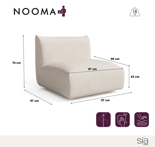 Sia Home -  NOOMA - Chenille fluweel - Crème - 97cm - vtwonen shop