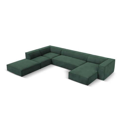 Cosmopolitan Design - Panoramische hoekbank links Turin 6-zits, structurele stof groente - 270x365x68cm