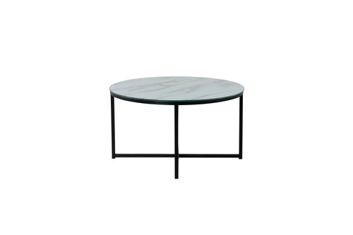BRAM Salontafel Otak - ø80 cm - Zwart glas