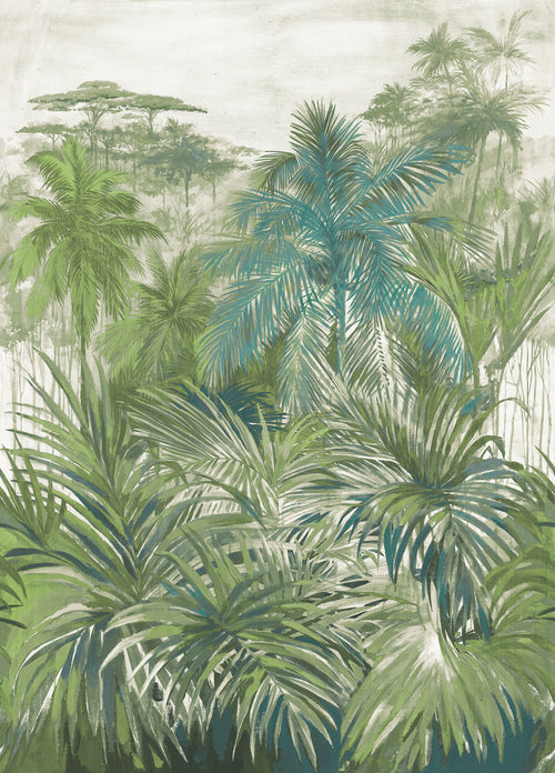 Sanders & Sanders fotobehang jungle-motief vergrijsd groen - 212 x 295 cm - 640277 - vtwonen shop