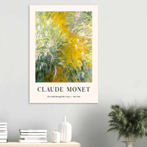 Artfulprints  Claude Monet - The path through the irisis   poster A4 21x29.7 cm - vtwonen shop