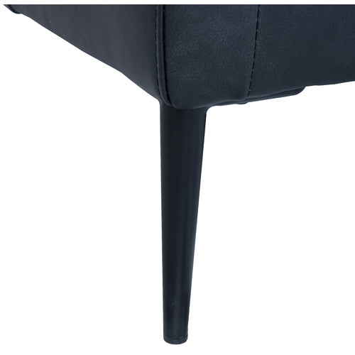 Furnhouse chaise longue bank links Soul - Zwart - Leer - 155x233x88
