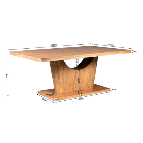 StarFurn Eettafel Voco - Rechthoek Naturel Hout - 200x110x76cm - vtwonen shop