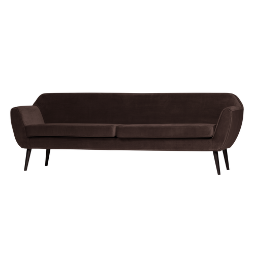 WOOOD XL bank Rocco 230 cm - Velvet - Donkerbruin