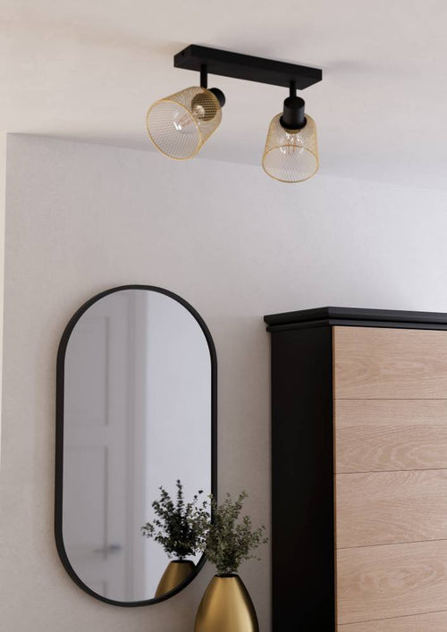 EGLO spot Coslada - e27 - 32 cm - zwart/goud - staal - vtwonen shop