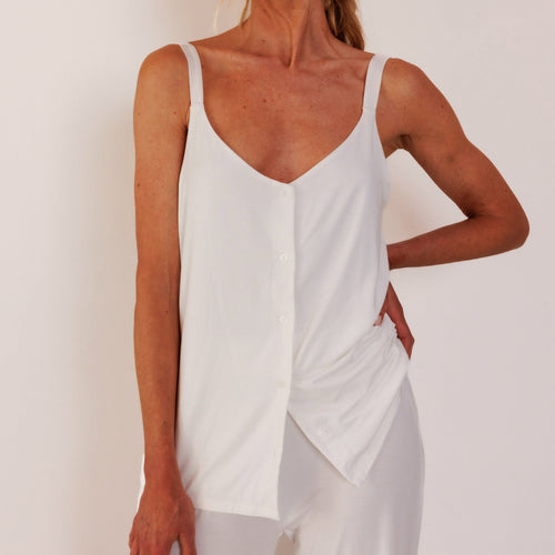 Coco & Cici - TENCEL Pyjama Top Dames Off White - M