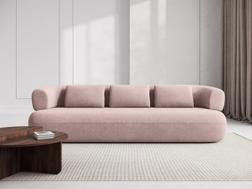 Micadoni Bank Jenny 4-zits, boucle, poederroze - 90x226x73cm